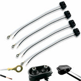 2 Prong Male Plugs - Two Wire Pigtail for Sealed Truck RV Trailer Clearance, Side Marker Lights - 6" Long, 2 Wire Plug Fits 2" 2.5" Side Markers Tail Lights, PL-10, 90° Design